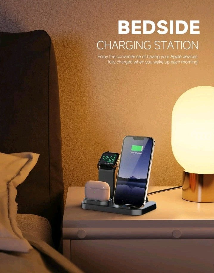 5 IN1 Wireless Charger Charging Station For Apple Watch Air Pods iPhone 16 15 14