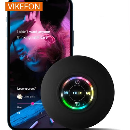 Waterproof Bluetooth Wireless Shower Speaker Bathroom Speaker LED Light Portable