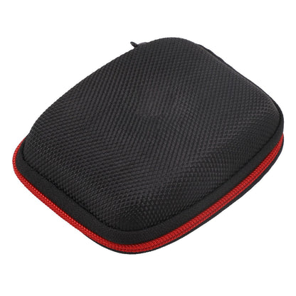Portable Square Earphone Case Box with Mesh Pocket Headset Storage Black