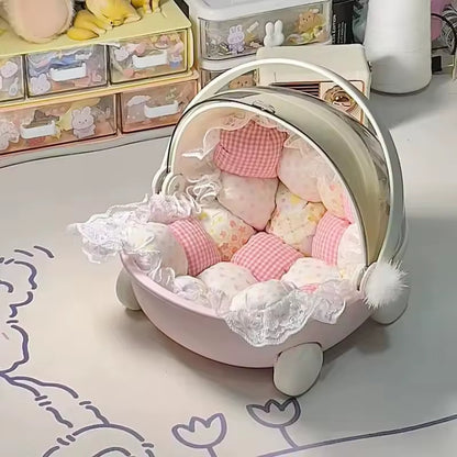 Labubu Baby Stroller Storage Box and Doll Cradle Furniture Accessories
