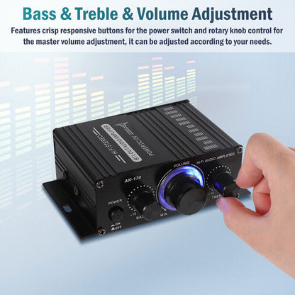 12V Car Household Stereo Mini Hi-Fi Amplifier 2 Channel Audio Power Amp 400W NEW