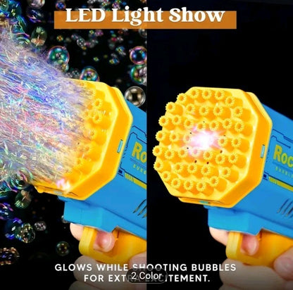 Bubble Machine Gun with Colorful Lights Automatic Bubble Maker Gun