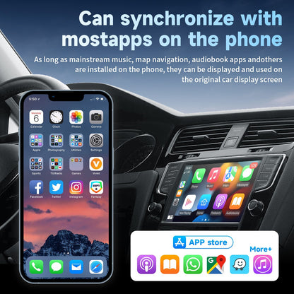 2-in-1 Wireles CarPlay Auto Adapter Fast-Connecting Plug&Play WIFI5.0 BT2.4/5.0
