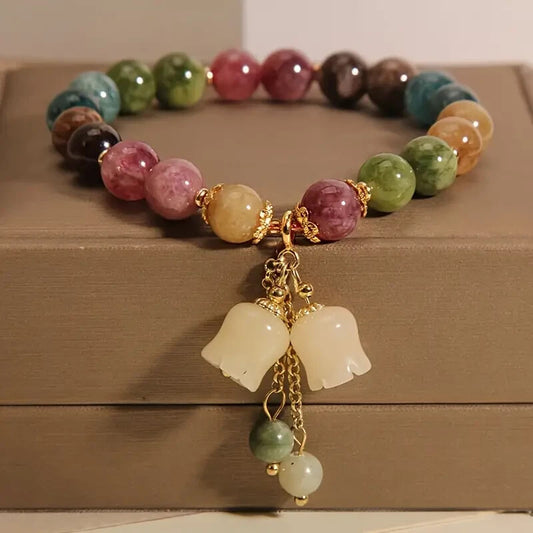 Big Round Titanium Steel Flower of Life Bracelet 18K Gold Plated Waterproof