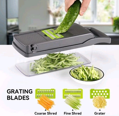 12-in-1 Vegetable Chopper Slicer Dicer Cutter with Container Kitchen Tool Set