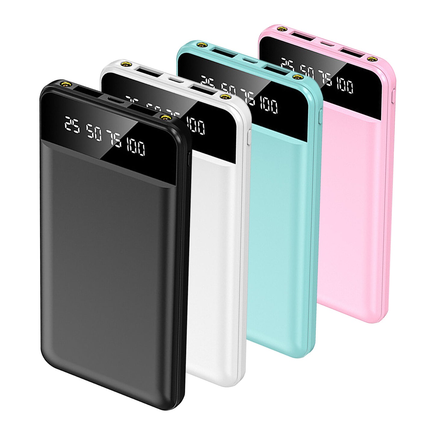 10000mAh Power Bank Dual USB Slim External Battery Pack Charger with LCD Display
