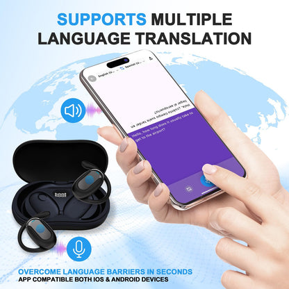 Translation Earbuds Real Time,Ai Language Translation Headphones,Open-Ear Tra...