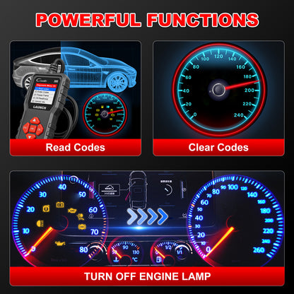 Launch CR300 OBD2 Scanner Code Reader Check Engine Fault Car Diagnostic Tool US