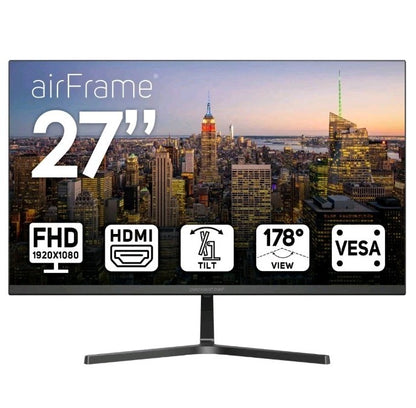 27" FHD Monitor, 1920x1080, 75hz,  VESA, Tilt, HDMI/VGA, Slim Bezel