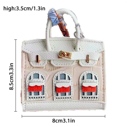 Mini Keychain Wallet Cute Leather Lipstick Bag Ladies Car Bag Charm for AirPods