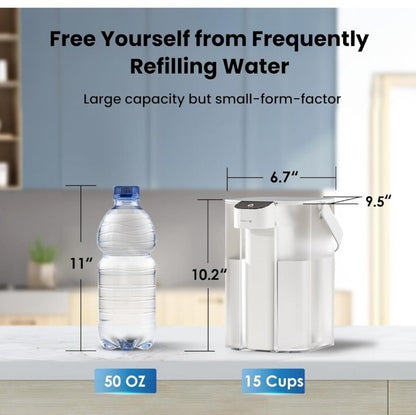 Waterdrop Electric Pitcher, 3 Months Water Filter Dispenser, 15-Cup White & Blue