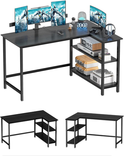 L Shaped Desk Computer Desk with Shelf Gaming Desk Corner Tabale39" Home Office