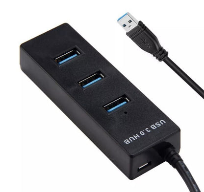 4-Port USB 3.0 Hub Splitter Multi Adapter High Speed For PC Mac Desktop Laptop
