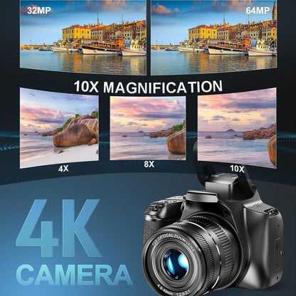 Digital Camera 64MP 4K Video 40X Zoom Lens WiFi Vlogging Camera for Photography
