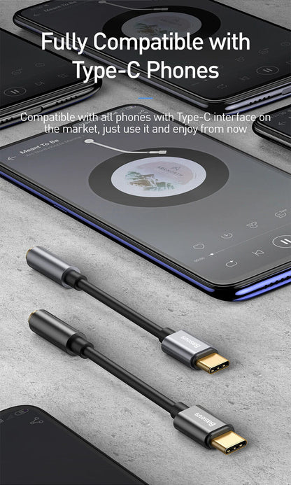 Baseus USB Type C To 3.5mm Earphone Jack OTG Adapter Type-C 3.5 mm Headphone