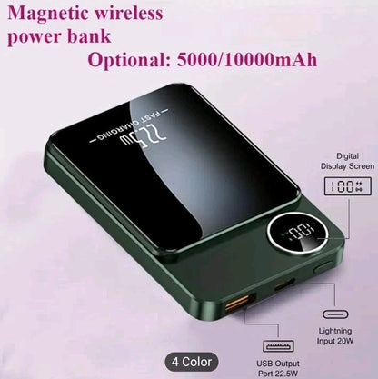 10000mAh Power Bank PD20W Wireless Fast Charger for iPhone Samsung Huawei Xiaomi