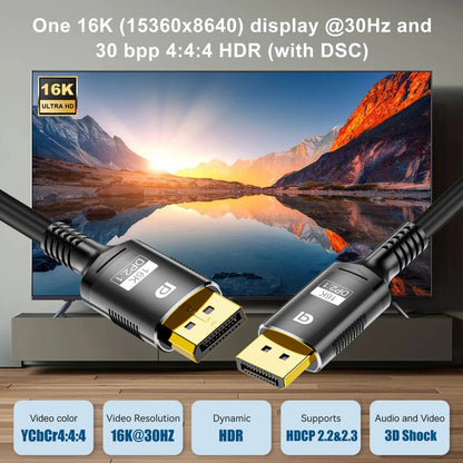 Displayport to Display Port Cable DP Male to Male Cord 4K HD w/ Latches 6ft/10ft