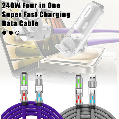 4-in-1 240W USB-C Cable, USB C Cable 1.2m, Multi USB Charging Data Cables HOT!