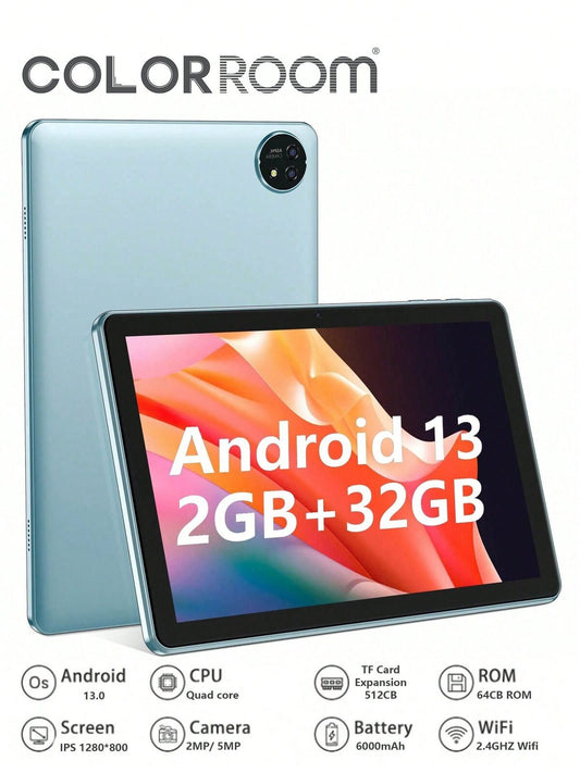 10" Android 13 Tablet, 6GB RAM, 64GB ROM, Dual Camera, GPS, 6000mAh, WiFi