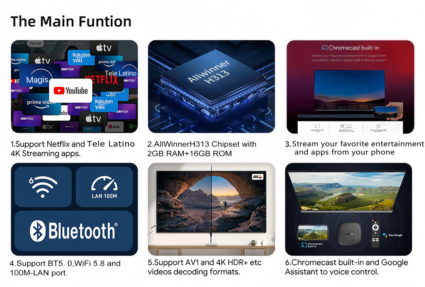 Global Version Mortal Smart Streaming Media Player TV Box AllwinnerH313 Android
