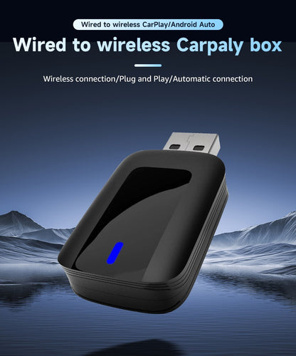 2-in-1 Wireles CarPlay Auto Adapter Fast-Connecting Plug&Play WIFI5.0 BT2.4/5.0
