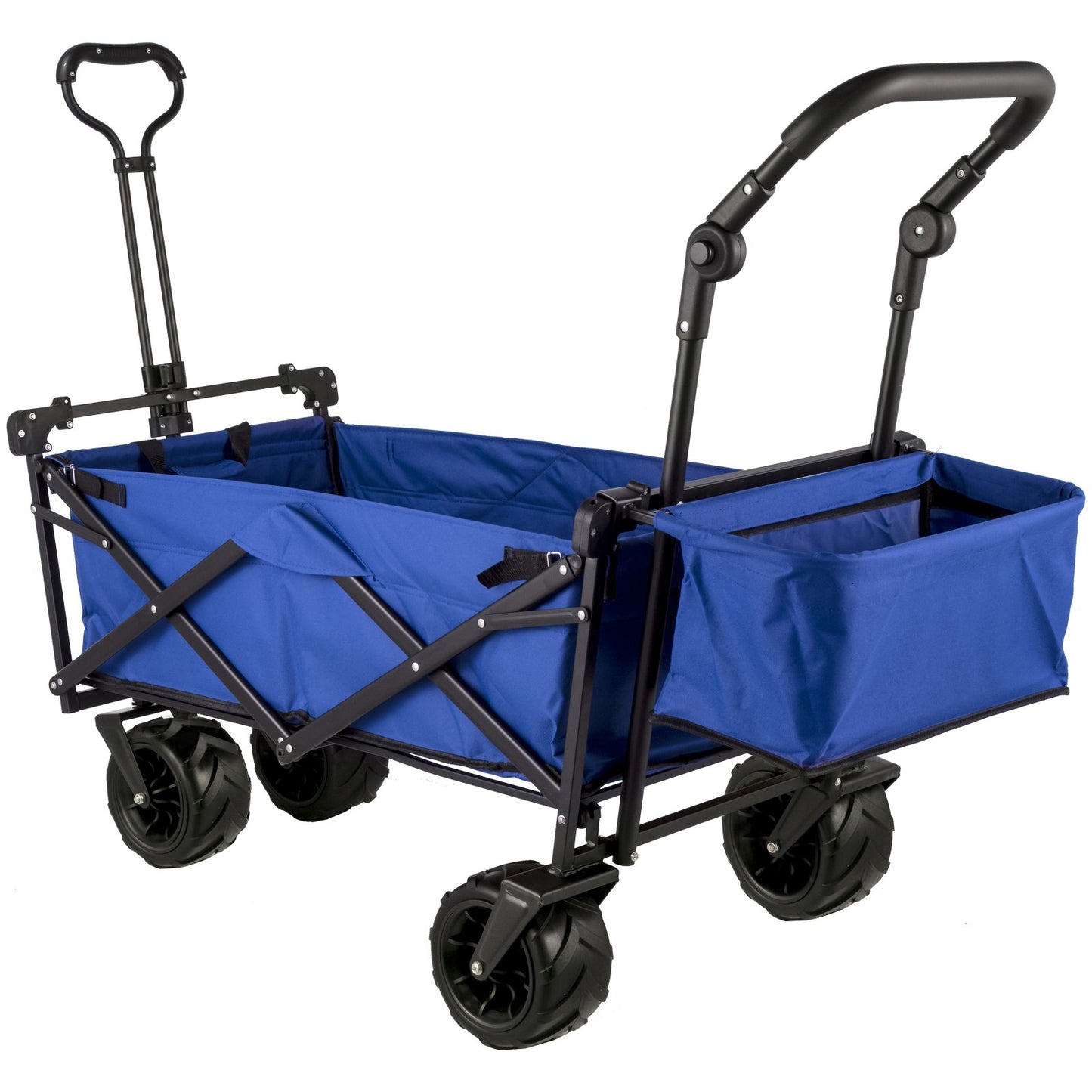 Folding Wagon Cart, Collapsible Folding Garden Cart w/ Shade Beach Utility