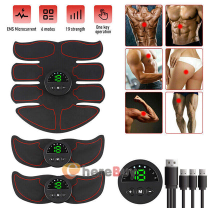 Ab Stimulator EMS Toner Massager Abdominal Trainer Muscle Fitness Body Exercise