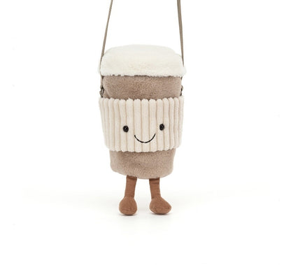 Jellycat AMUSEABLE COFFEE TO GO BAG Soft Plush Purse with Free Dust Bag