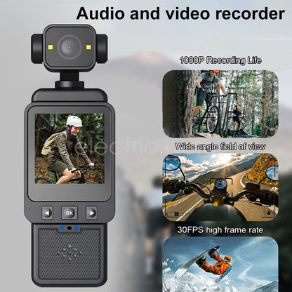 WiFi Camera with Screen 360° Rotatable Lens 1080P HD Photo Video Audio Recorder