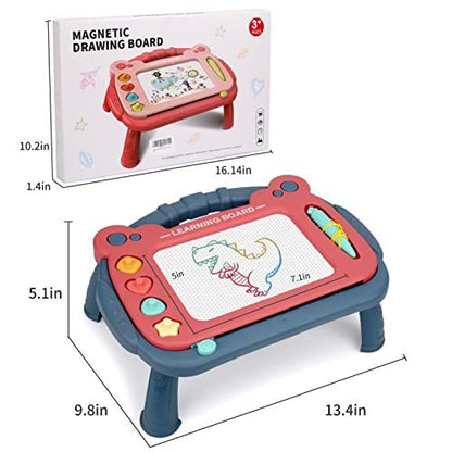 Magnetic Drawing Board for Toddlers 1-3, Color Erasable Doodle Writing Blue