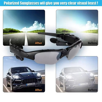Wireless Bluetooth Glasses Music Headset Audio Hands-free Calls Smart Sunglasses