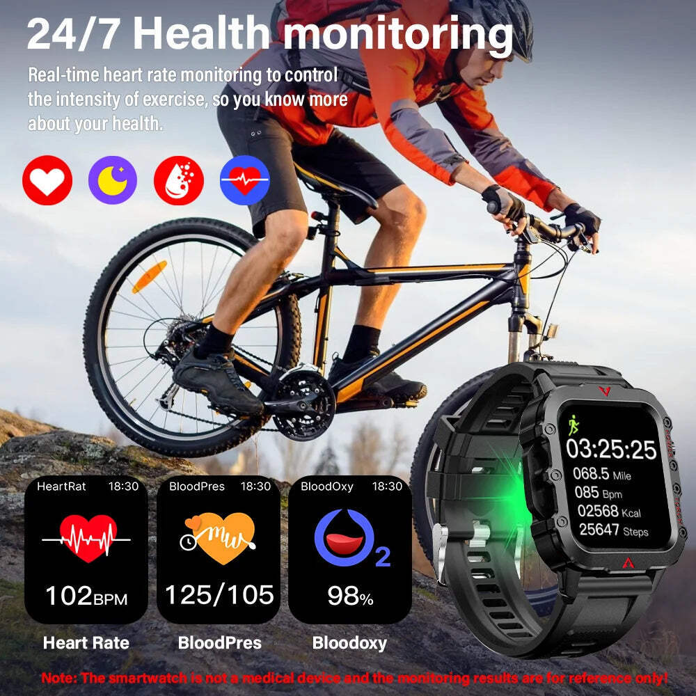 LAXASFIT Men's Smart Sports Watch – 1.71" HD Display, Bluetooth Calling, Blood O