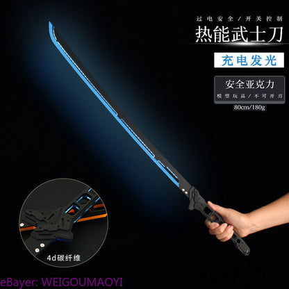 DIY Cyberpunk 2077 Thermal Katana Samurai Blade Functional LED 80cm Cool Prop