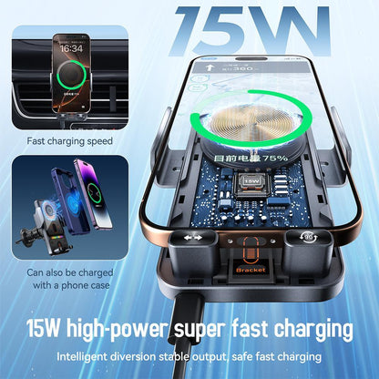 Universal Wireless Charging Car Phone Mount with Air Outlet Navigation Bra W1B7