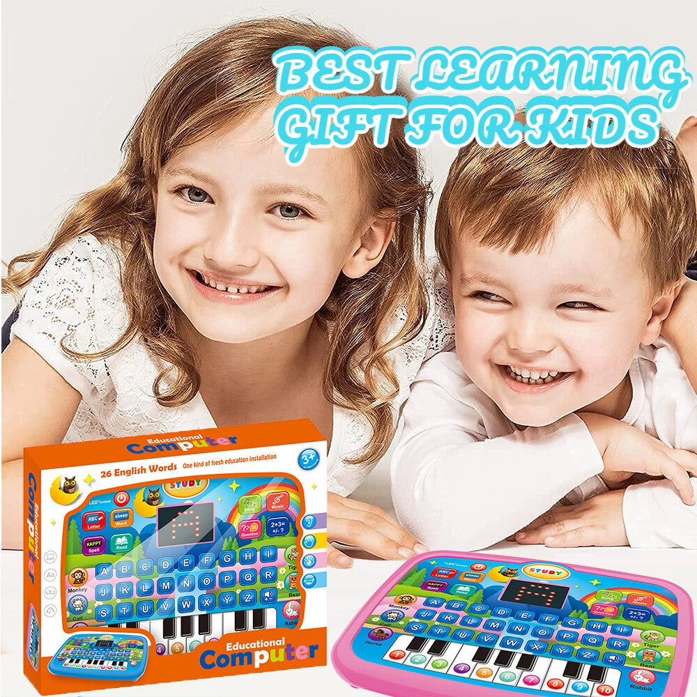 Kids’ Education Tablet Toy, Age 3+ Literacy Learn Doubles as Electronic Keyboard