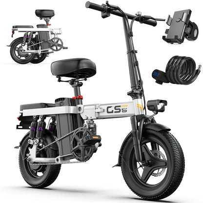 GS5 Folding Electric Bike for Adults 740W 19MPH Electric Bicycle Commuter Ebike