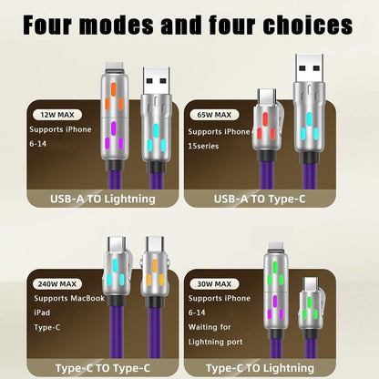 4-in-1 240W USB-C Cable, USB C Cable 1.2m, Multi USB Charging Data Cables HOT!
