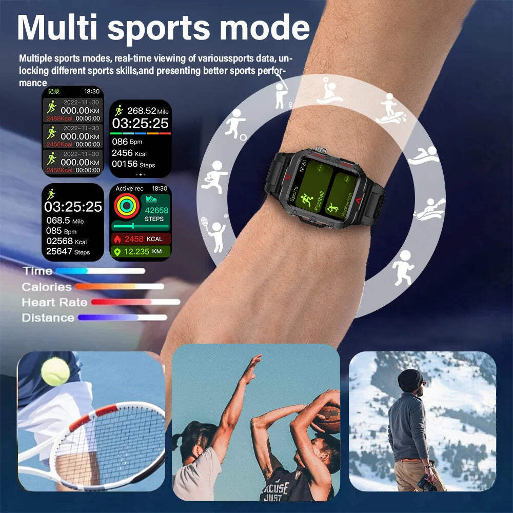 LAXASFIT Men's Smart Sports Watch – 1.71" HD Display, Bluetooth Calling, Blood O