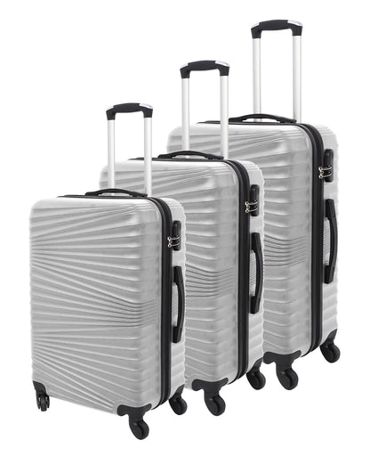 3 Pcs Suitcase Set ABS Hard Shell 4 Wheeled Trolley Lightweight Luggage PIONEER