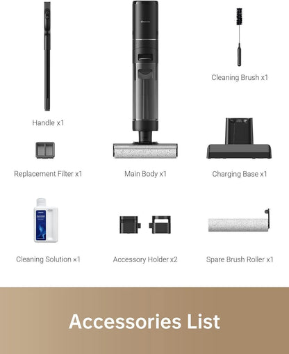dreame H12 Pro Wet Dry Vacuum Dual Edge Cleaning Hot Air Drying - New
