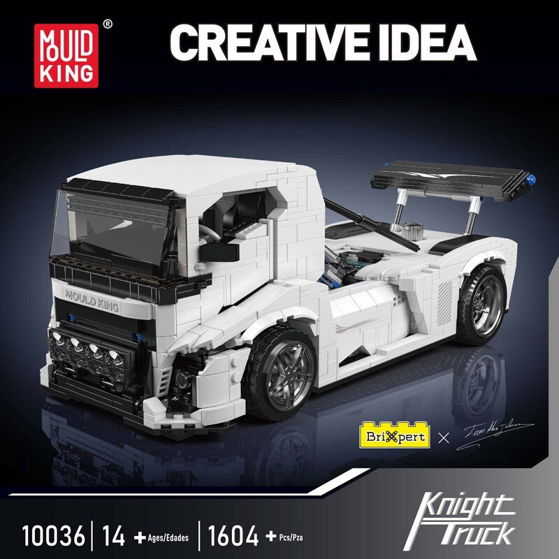 Mould King 10036 Knight Truck Static Vehicle Model Building Block Toy 1604 Piece