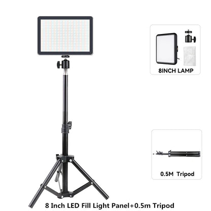 8/12 Inch LED Photography Video Light Panel Lighting Photo Studio Lamp Kit