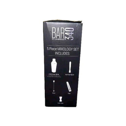 Bar 340 By Cambridge 5pc Mixology Set Frosted Glass Recipe Shakers NEW