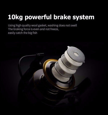 All-metal fishing reel Maximum towing 10kg spinning wheel long-range fishing New