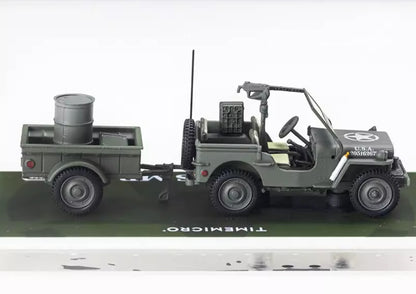 ZD TM 1:64 Military Wellys MB Trailer Model Diecast Metal Car BN