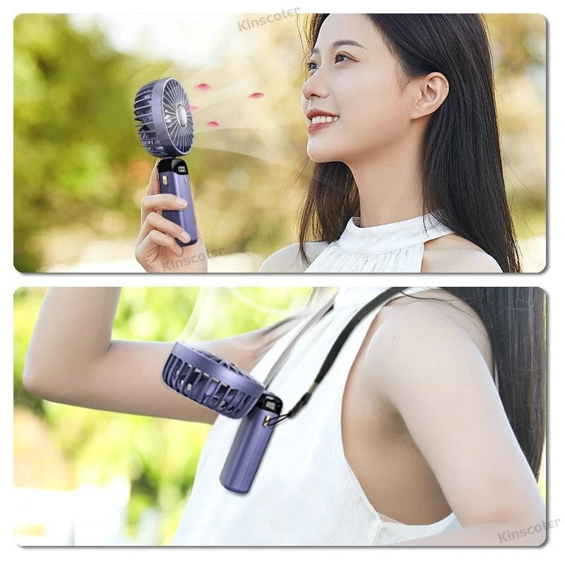 Portable Handheld Personal MINI face Fan 5Speeds Rechargeable Folding For Travel