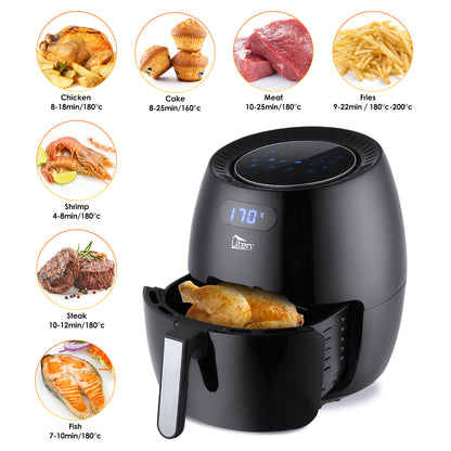 UTEN 5Qt/5.9Qt Electric Air Fryer Hot Oven Oilless Cooker Time/Temp Control