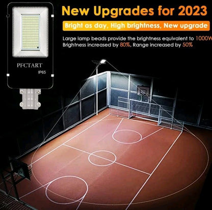 1000W Solar Street Lights LED Road Lamp with Remote - Ideal for Parking Lot Yard