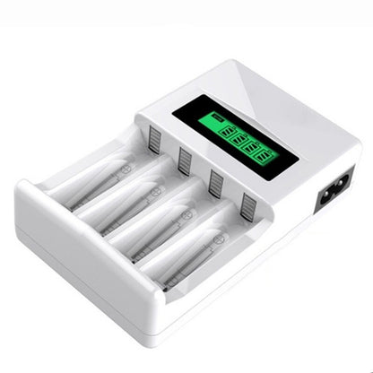 Efficient LCD Charger with 4 Slots Suitable for AAAAA Rechargeable Batteries