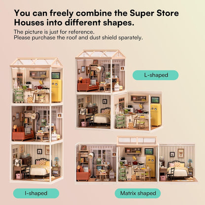 Rolife 1:24 Miniature Dollhouse Super Creator Plastic Building Teens Xmas Gift